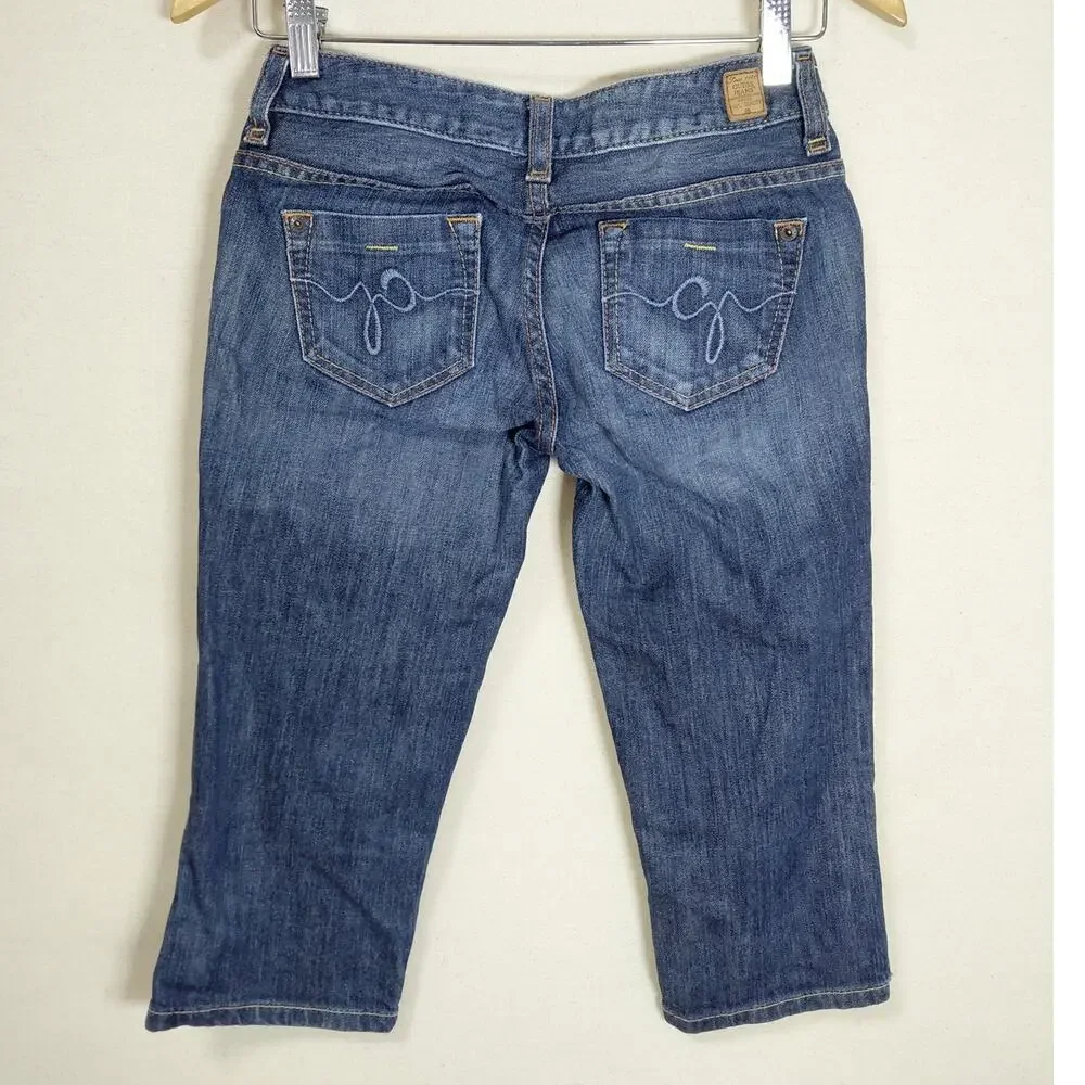 Guess A6140 Cotton Blend Blue Capri Stretch Jeans Women Size 23